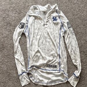 Kentucky Colosseum White and Blue Quarter-Zip Pullover